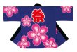 画像2: お祭り法被：半纏帯別売【桜に祭】青系・ピンク系 (2)