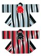 画像1: お祭り法被：半纏帯別売【よろけ縞に祭】グレー (黒系)・赤黒 (1)