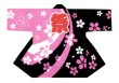 画像2: お祭り法被：半纏帯別売【桜に祭】ピンク黒・赤黒　赤系 黒系 (2)