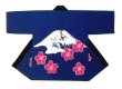 画像1: お祭り法被：半纏帯別売【富士山と桜】青系 (1)