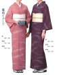 画像2: 【女単衣仕立】着物　桜横流吹き　紫・ピンク【受注生産品】KI-1032 KI-1002 (2)