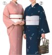 画像1: 【女単衣仕立】着物　華結び　ピンク・紺【受注生産品】KI-1033 KI-1034 (1)