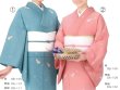 画像2: 【女単衣仕立】着物　瓢箪桜　青磁・桃【受注生産品】KI-1047 KI-1048 (2)